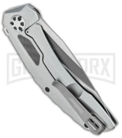 Kershaw Norad Frame Lock Knife Stainless Steel Satin Drop Point 6 Kershaw Norad Frame Lock Knife Stainless Steel Satin Drop Point -Grind worx Kershaw Norad FL SS Satin 5510 BHQ 106052 jr side large