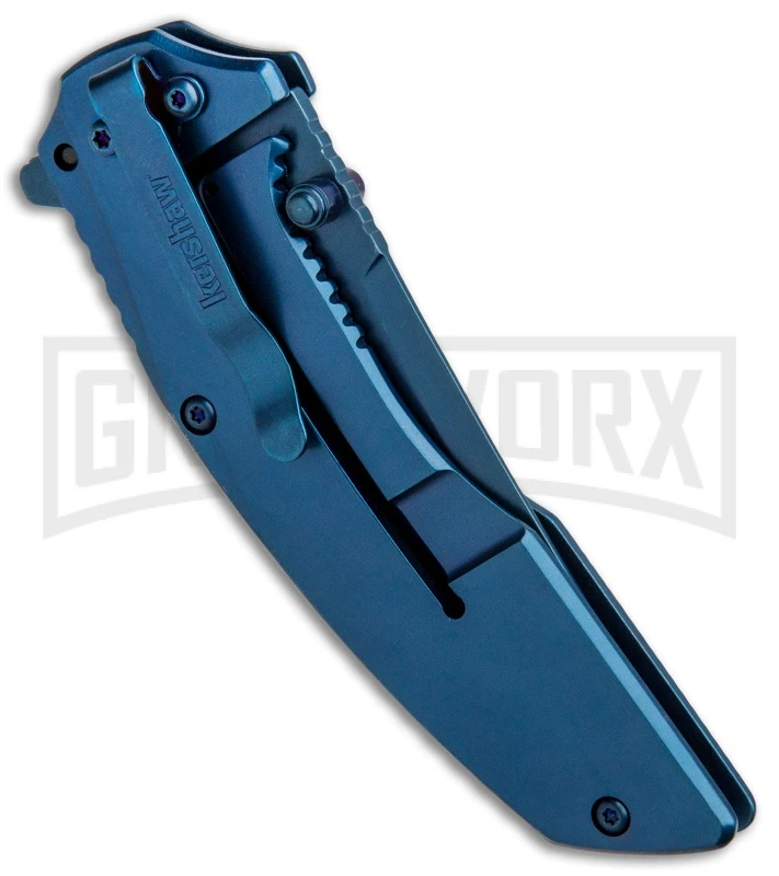 Kershaw Outright A/O Frame Lock Knife Blue/Black G-10 Blue 8320 3 Kershaw Outright A/O Frame Lock Knife Blue/Black G-10 Blue 8320 - Image 3