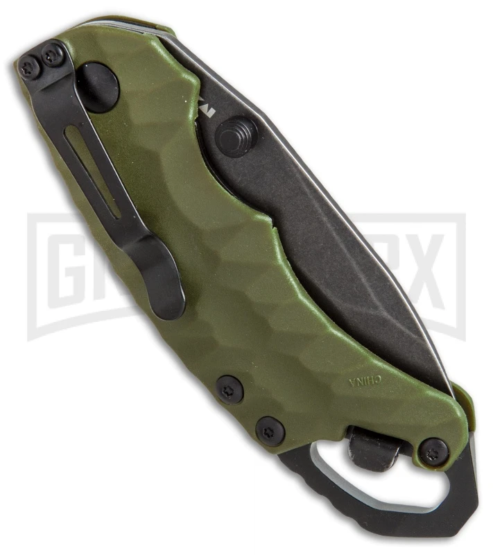 Kershaw Shuffle II Tanto Liner Lock Knife OD Green - BlackWash 3 Kershaw Shuffle II Tanto Liner Lock Knife OD Green - BlackWash - Image 3