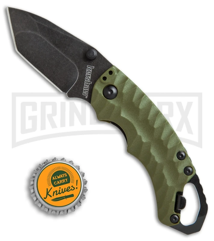 Kershaw Shuffle II Tanto Liner Lock Knife OD Green - BlackWash 4 Kershaw Shuffle II Tanto Liner Lock Knife OD Green - BlackWash - Image 4