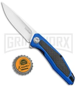 Kershaw Sinkevich Atmos Liner Lock Knife Blue G-10/Carbon Fiber Satin 7 Kershaw Sinkevich Atmos Liner Lock Knife Blue G-10/Carbon Fiber Satin -Grind worx Kershaw Sinkevich Atomost LL Blue G 10 CF Satin KS4037BLU BHQ 90130 jr bottlecap large