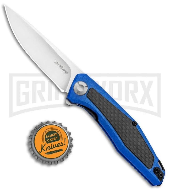 Kershaw Sinkevich Atmos Liner Lock Knife Blue G-10/Carbon Fiber Satin 4 Kershaw Sinkevich Atmos Liner Lock Knife Blue G-10/Carbon Fiber Satin - Image 4