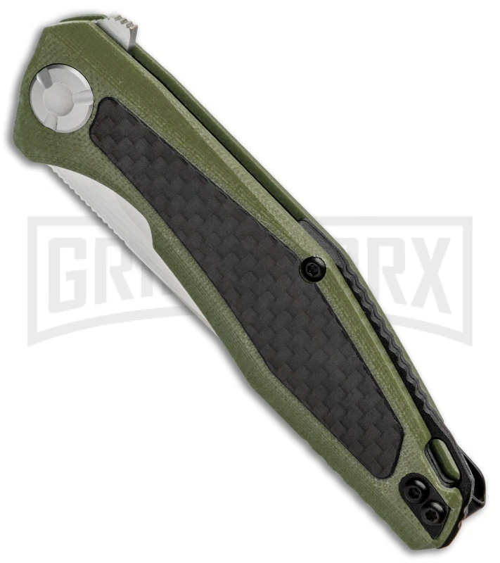 Kershaw Sinkevich Atmos OD Green G-10/CF Liner Lock Knife - Satin Plain 2 Kershaw Sinkevich Atmos OD Green G-10/CF Liner Lock Knife - Satin Plain - Image 2