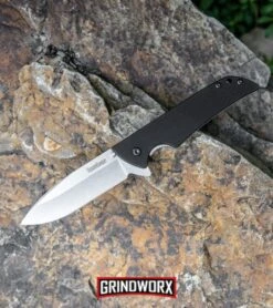 Kershaw Skyline Black G-10 Folding Knife - Stonewash Plain -Grind worx Kershaw Skyline Liner Lock Knife Black G 10 Stonewash 1760 BHQ 8520 kp rock web large
