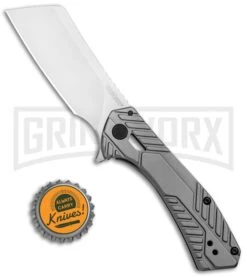 Kershaw Static Cleaver Frame Lock Knife Gray Stainless Steel Satin -Grind worx Kershaw Static Cleaver FL Gray SS Satin 3445 BHQ 101842 jr bottlecap large 1