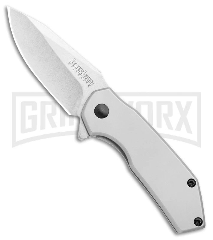Kershaw Valve Frame Lock Knife Bead Blast Stainless Steel - Stonewash 1 Kershaw Valve Frame Lock Knife Bead Blast Stainless Steel - Stonewash