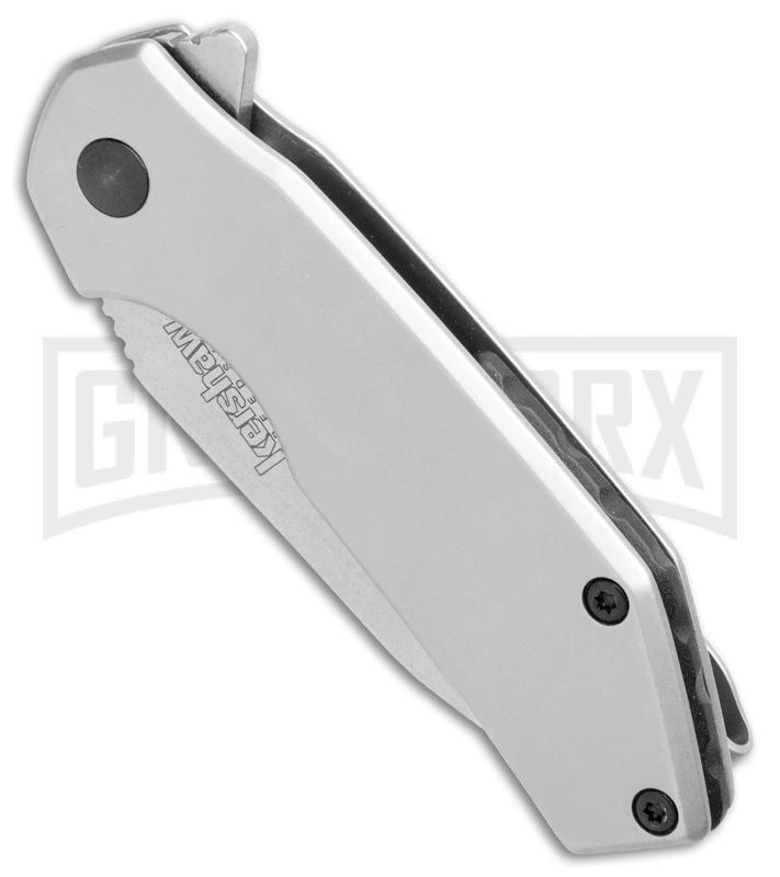 Kershaw Valve Frame Lock Knife Bead Blast Stainless Steel - Stonewash 2 Kershaw Valve Frame Lock Knife Bead Blast Stainless Steel - Stonewash - Image 2