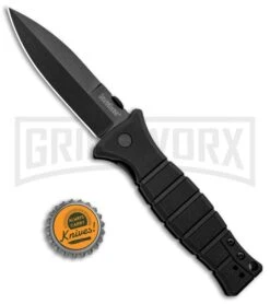Kershaw XCOM Liner Lock Knife Black GFN Black -Grind worx Kershaw XCOM LL Black GFN Black 3425 BHQ 94087 jr bottlecap large