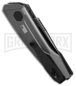 Kershaw Launch 9 Gray Aluminum Automatic Knife - Black SW Plain -Grind worx Kershaw launch 9 AK Drop Point Gray Aluminum 2in BSW BHQ 177025 td side large