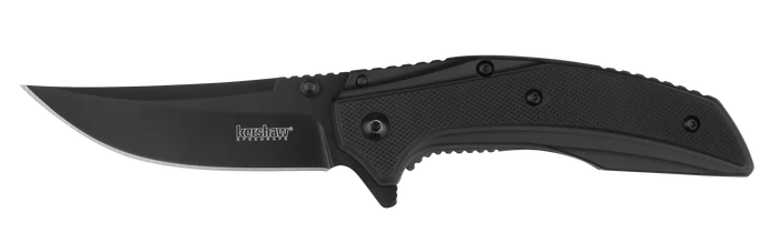 Kershaw Outright Folding Knife Black SS/G10 Handle Trailing Point Black Plain Edge KS8320BLK 1 Kershaw Outright Folding Knife Black SS/G10 Handle Trailing Point Black Plain Edge KS8320BLK
