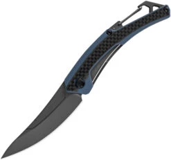 Kershaw Reverb XL FrameLock Knife Blue G10 CF Handle Plain Gray Ti Coated Blade 1225