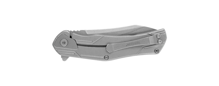 Discontinued Kershaw Husker Frame Lock Assisted Knife Stainless Handle Plain Stonewash Blade 1380 2 Discontinued Kershaw Husker Frame Lock Assisted Knife Stainless Handle Plain Stonewash Blade 1380 - Image 2
