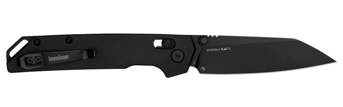 Kershaw Iridium Folding Knife Black Aluminum Handle D2 Reverse Tanto Plain Black Blade 2038RBLK 4 Kershaw Iridium Folding Knife Black Aluminum Handle D2 Reverse Tanto Plain Black Blade 2038RBLK - Image 4
