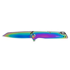 Kershaw Misdirect Folding Knife Rainbow Stainless Steel Handle 4Cr14 Reverse Tanto Plain Rainbow Blade 1365RBW 11 Kershaw Misdirect Folding Knife Rainbow Stainless Steel Handle 4Cr14 Reverse Tanto Plain Rainbow Blade 1365RBW -Grind worx bww 02617.1737645134