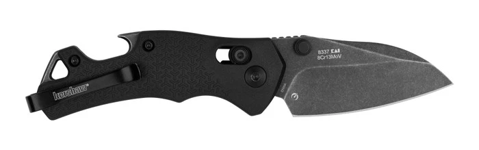 Kershaw Craze Folding Knife Black GFN Handle 8Cr13MoV Reverse Tanto Plain Black Blade KS8337 3 Kershaw Craze Folding Knife Black GFN Handle 8Cr13MoV Reverse Tanto Plain Black Blade KS8337 - Image 3