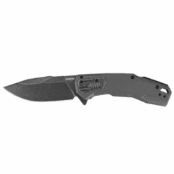 Kershaw Cannonball Folding Knife Gray Stainless Steel Handle D2 Drop Point Plain Edge Blackwash Finish 2061