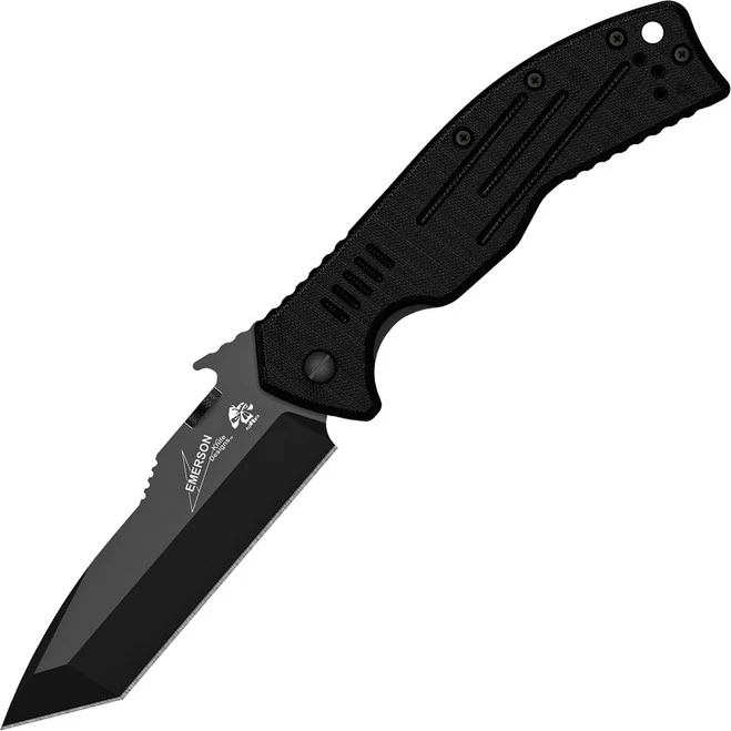 Kershaw Emerson CQC-8K Black G10 Handle Black Tanto Blade Knife W/ Wave 6044TBLK 2 Kershaw Emerson CQC-8K Black G10 Handle Black Tanto Blade Knife W/ Wave 6044TBLK - Image 2