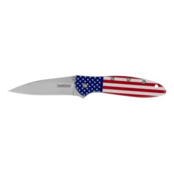Kershaw Leek Folding Knife USA Flag Aluminum Handle 14C28N Drop Point Plain Edge Bead Blast Finish 1660USA 5 Kershaw Leek Folding Knife USA Flag Aluminum Handle 14C28N Drop Point Plain Edge Bead Blast Finish 1660USA -Grind worx fl 70511.1737646656