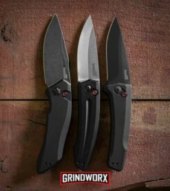Kershaw Launch 3 Black Aluminum Automatic Knife - Black Plain 7 Kershaw Launch 3 Black Aluminum Automatic Knife - Black Plain -Grind worx kershaw launch 1 blackwash 2 sw 3 blk dl large 1