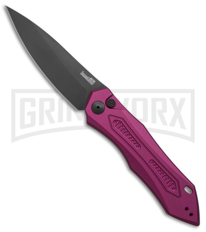Kershaw Launch 6 Purple Automatic Knife - Black Plain 1 Kershaw Launch 6 Purple Automatic Knife - Black Plain