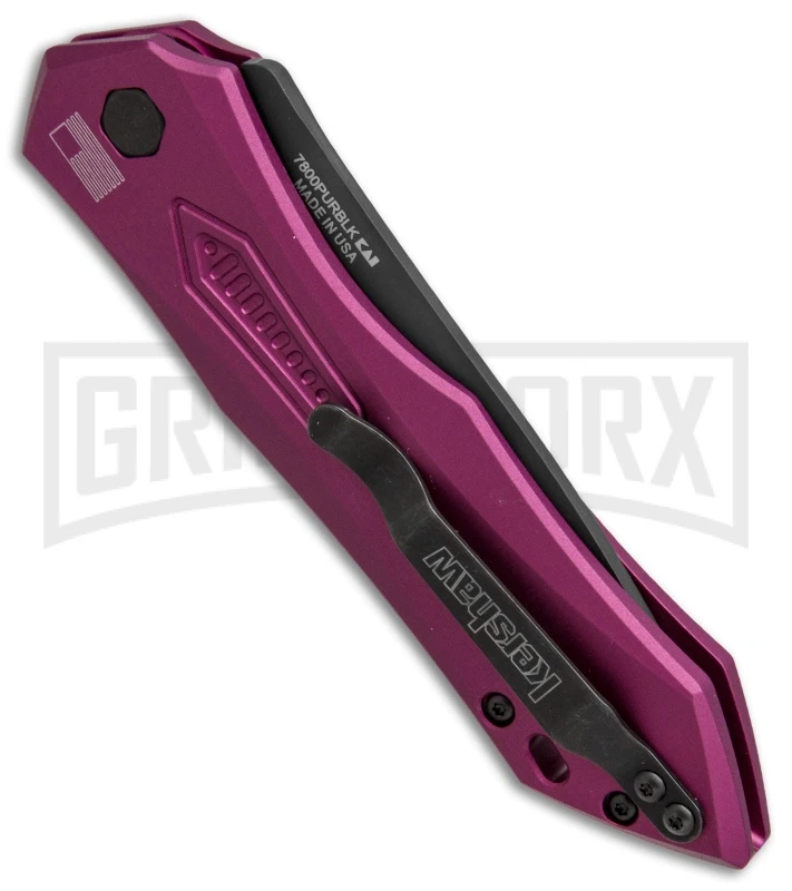 Kershaw Launch 6 Purple Automatic Knife - Black Plain 2 Kershaw Launch 6 Purple Automatic Knife - Black Plain - Image 2