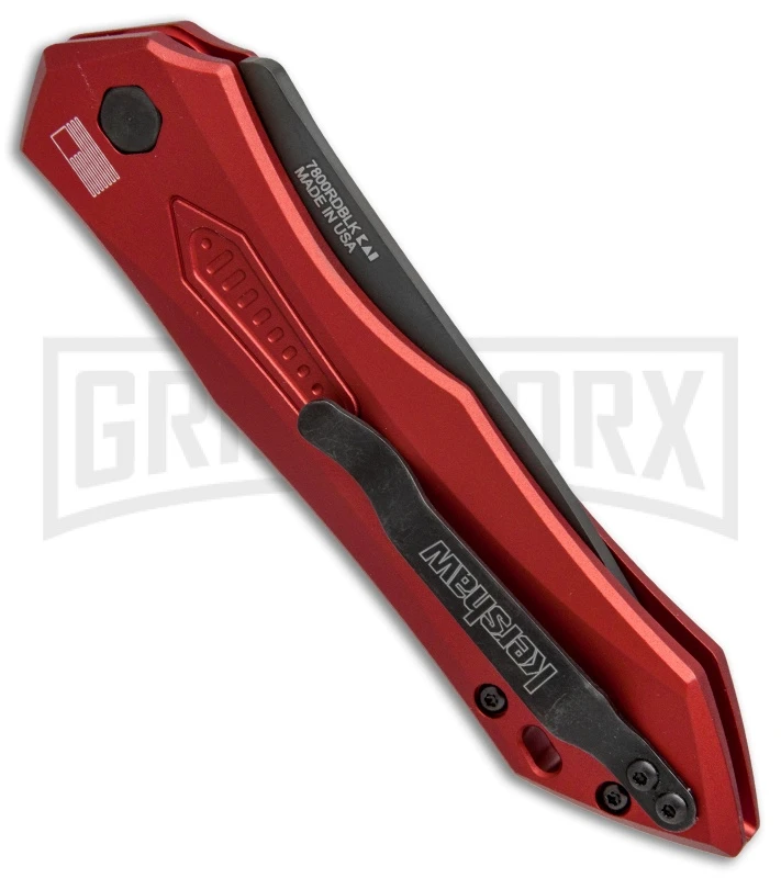 Kershaw Launch 6 Red Automatic Knife - Black Plain 2 Kershaw Launch 6 Red Automatic Knife - Black Plain - Image 2