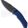 Kershaw Launch 1 Blue Aluminum Automatic Knife - Blackwash Plain