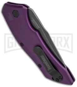 Kershaw Launch 1 Purple Aluminum Automatic Knife - Blackwash Plain 8 Kershaw Launch 1 Purple Aluminum Automatic Knife - Blackwash Plain -Grind worx kershaw launch auto 1 blackwash purple side cm large