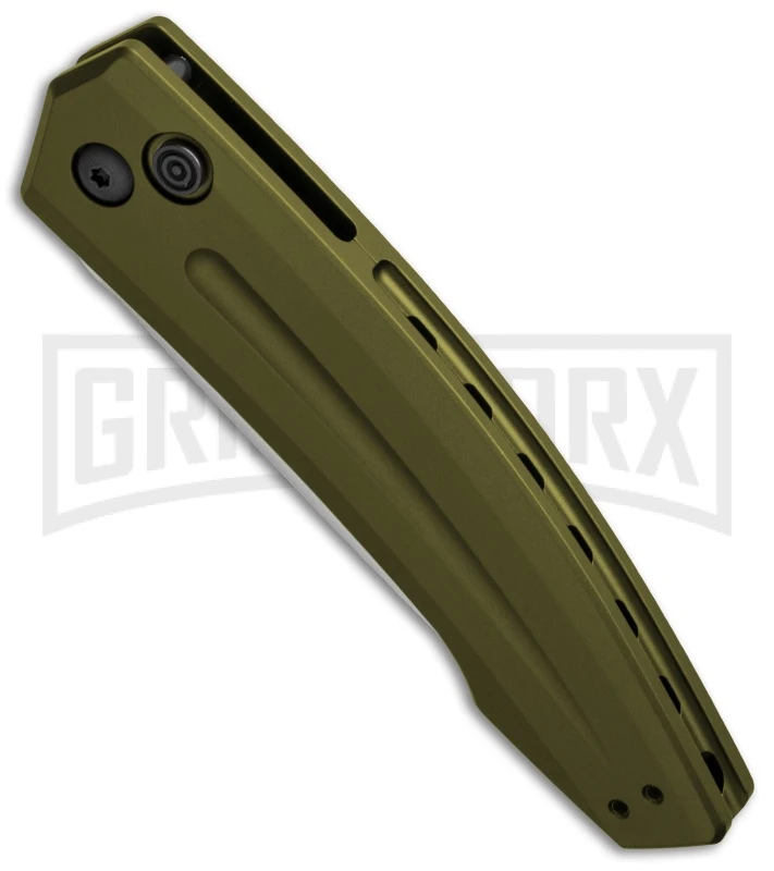 Kershaw Launch 2 OD Green Aluminum Automatic Knife - Stonewash Plain 2 Kershaw Launch 2 OD Green Aluminum Automatic Knife - Stonewash Plain - Image 2