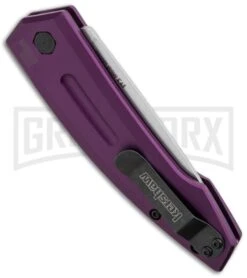 Kershaw Launch 2 Purple Aluminum Automatic Knife - Stonewash Plain 5 Kershaw Launch 2 Purple Aluminum Automatic Knife - Stonewash Plain -Grind worx kershaw launch auto 2 sw purple side cm large