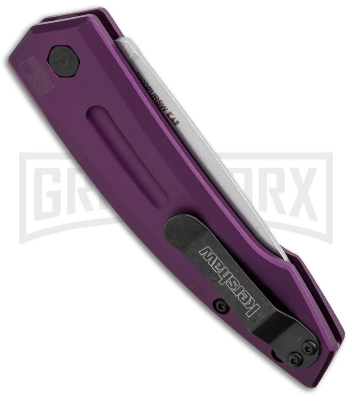 Kershaw Launch 2 Purple Aluminum Automatic Knife - Stonewash Plain 3 Kershaw Launch 2 Purple Aluminum Automatic Knife - Stonewash Plain - Image 3