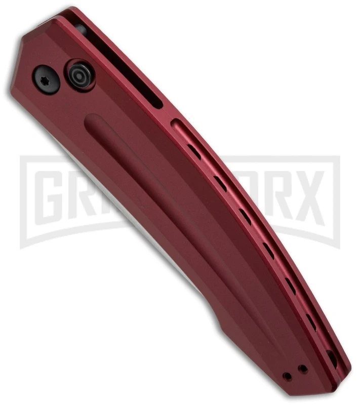 Kershaw Launch 2 Red Aluminum Automatic Knife - Stonewash Plain 2 Kershaw Launch 2 Red Aluminum Automatic Knife - Stonewash Plain - Image 2