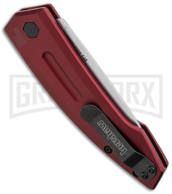 Kershaw Launch 2 Red Aluminum Automatic Knife - Stonewash Plain 3 Kershaw Launch 2 Red Aluminum Automatic Knife - Stonewash Plain - Image 3