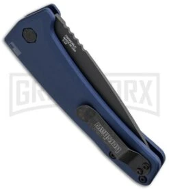 Kershaw Launch 3 Blue Automatic Knife - Black Plain 5 Kershaw Launch 3 Blue Automatic Knife - Black Plain -Grind worx kershaw launch auto 3 black dlc blue side cm large