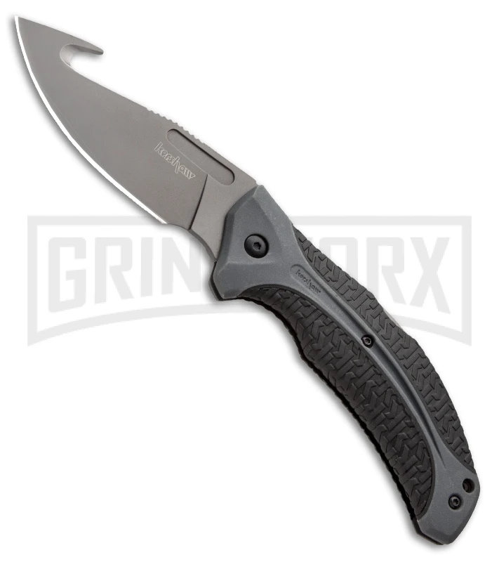 Kershaw LoneRock Gut Hook Folding Knife - Gray Plain 1 Kershaw LoneRock Gut Hook Folding Knife - Gray Plain