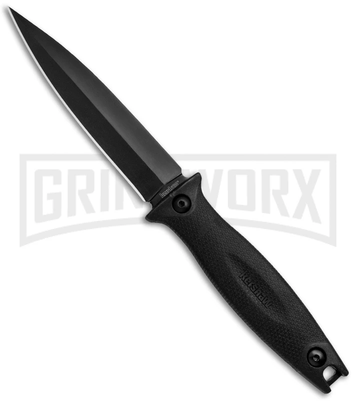 Kershaw Secret Agent Fixed Blade Boot Knife - Black Plain 1 Kershaw Secret Agent Fixed Blade Boot Knife - Black Plain