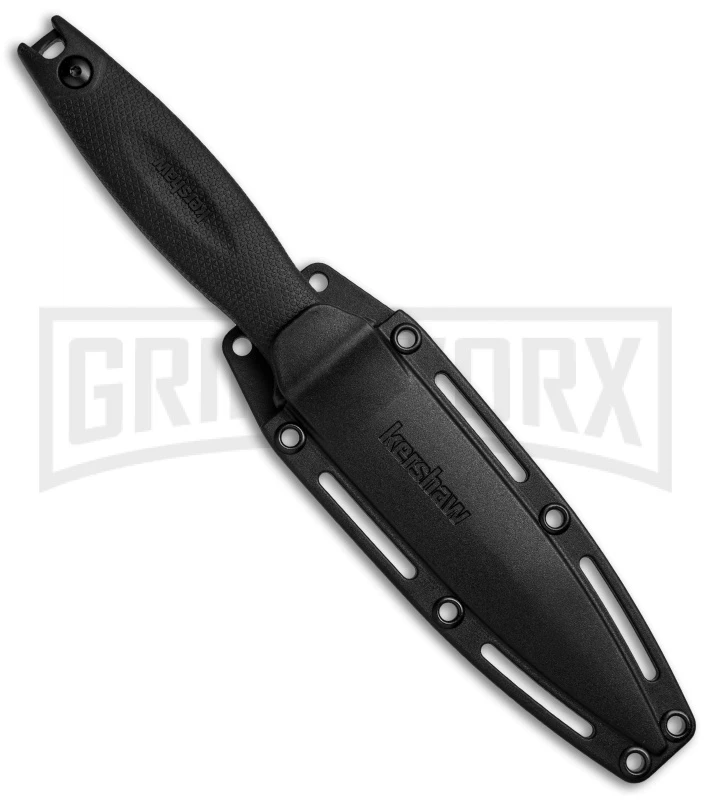 Kershaw Secret Agent Fixed Blade Boot Knife - Black Plain 2 Kershaw Secret Agent Fixed Blade Boot Knife - Black Plain - Image 2