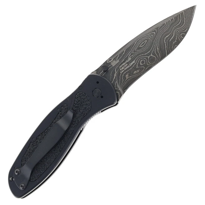 Kershaw Blur Assisted Knife Black Aluminum Handle Plain Damascus Blade 1670BLKDAM 2 Kershaw Blur Assisted Knife Black Aluminum Handle Plain Damascus Blade 1670BLKDAM - Image 2